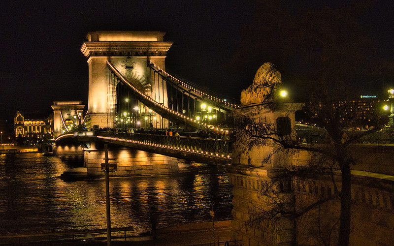 Chain Bridge at Night in Budapest