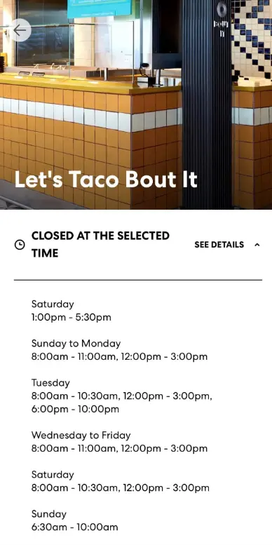 Let's Taco Bout It Station Hours