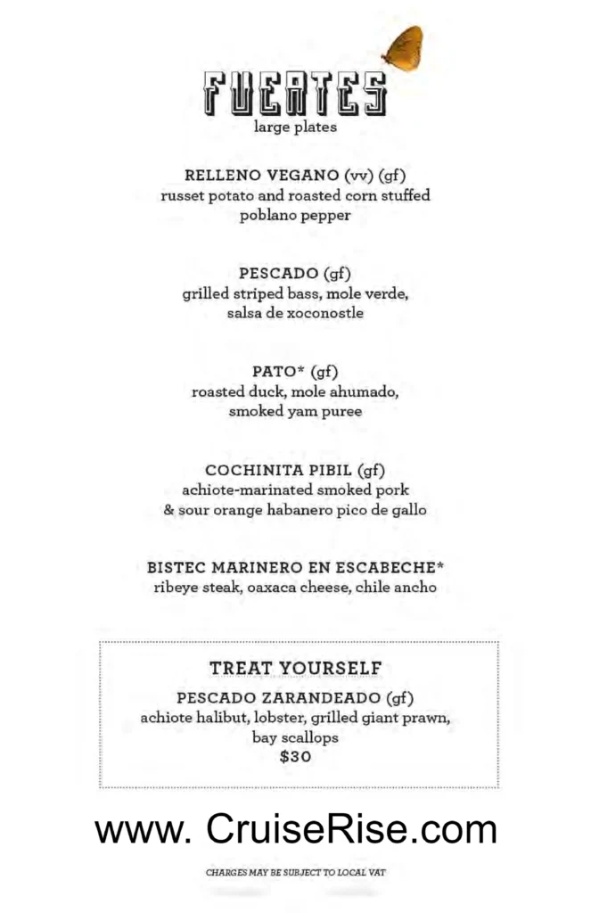 Pink Agave Dinner Menu Page 2