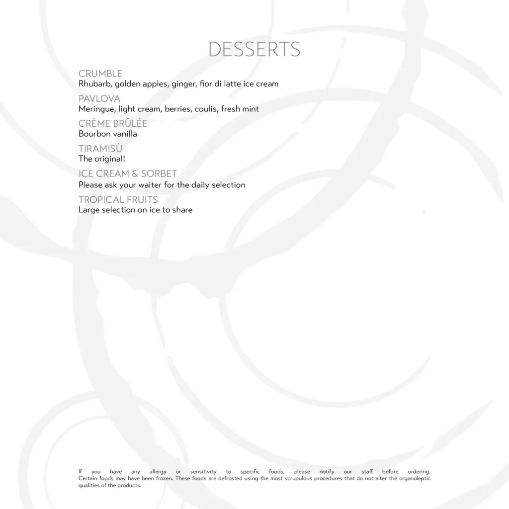 MSC Ocean Cay Restaurant Menu Page 5