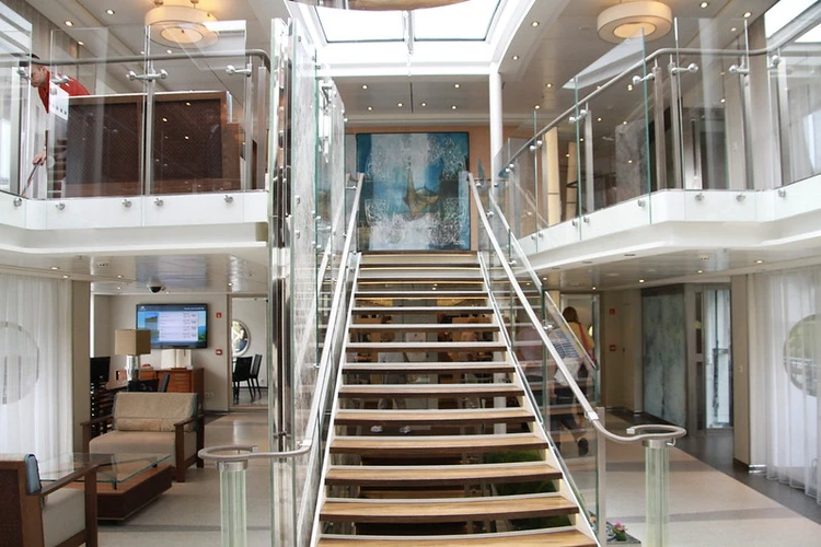 Stairs to the Lounge on Viking River Cruise